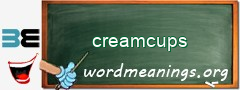 WordMeaning blackboard for creamcups